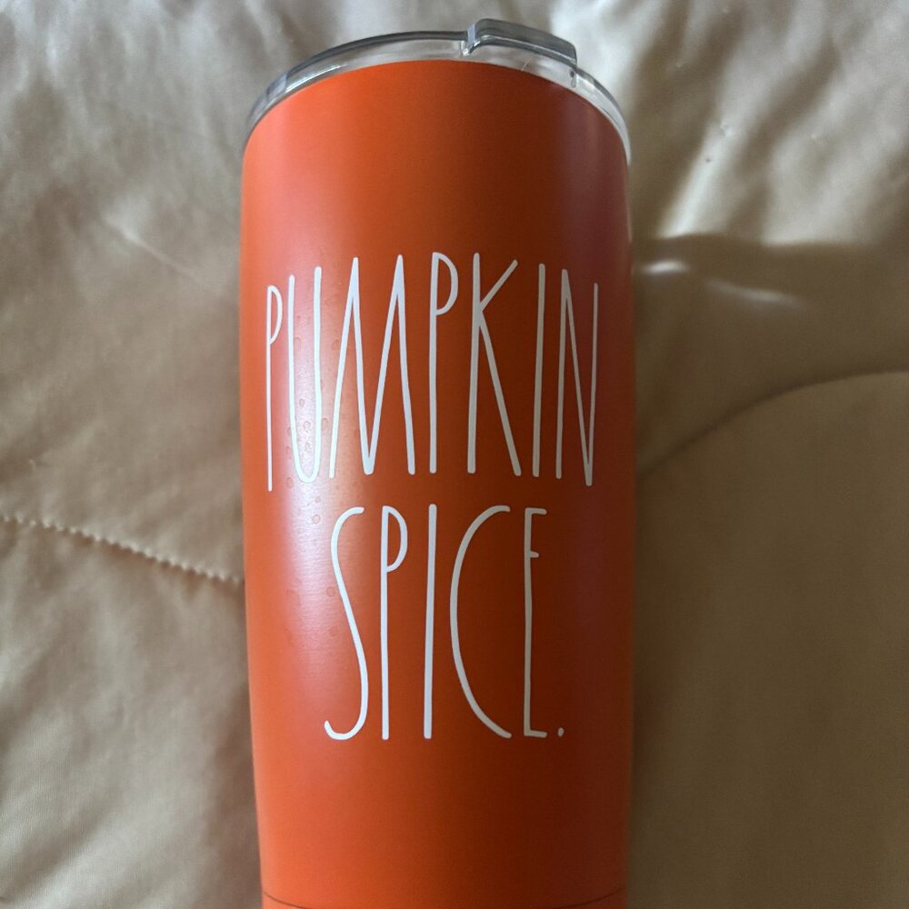 Rae Dunn PUMPKIN SPICE Stainless Steel Tumbler – Halloween Edition